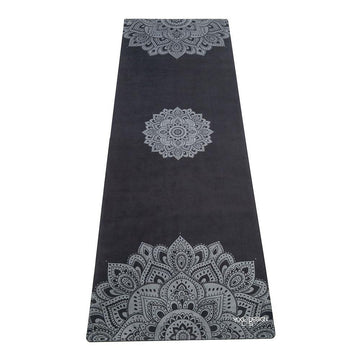Combo Yoga Mat: 2-in-1 (Mat + Towel) - 1.5mm Mandala Black - Lightweight, Ultra-Soft