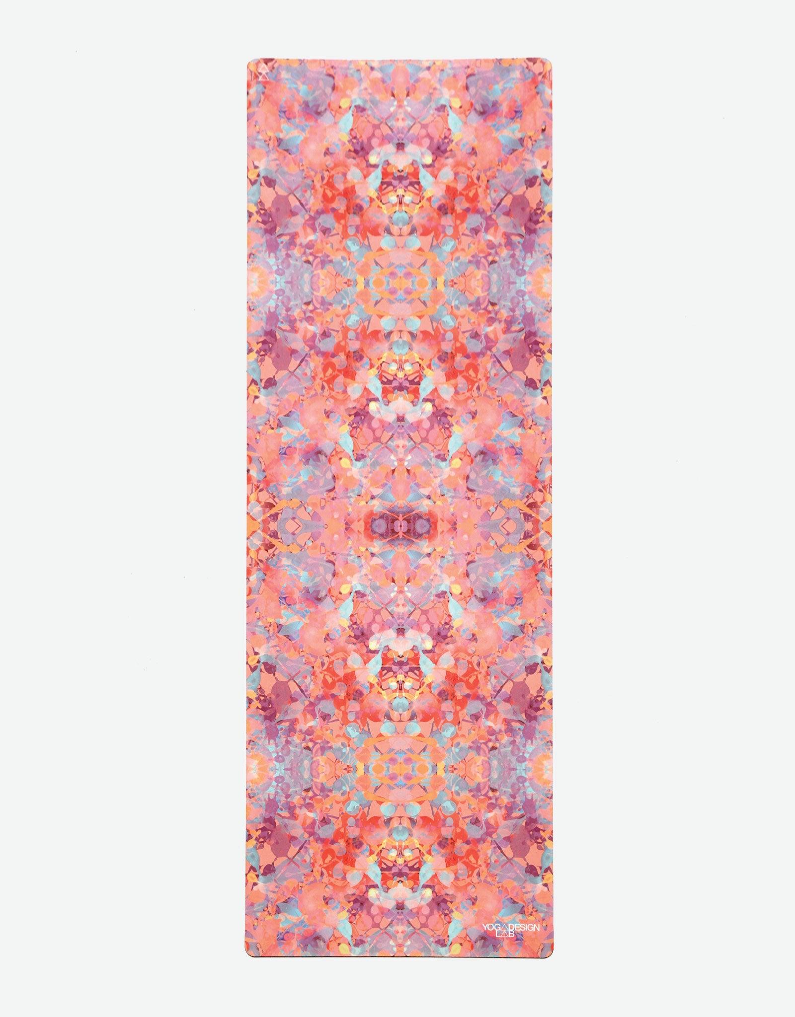 Yoga Design Lab - Combo Yoga Mat - Kaleidoscope - 2-in-1 (Mat + Towel) 178  cm - Best For Hot Practices