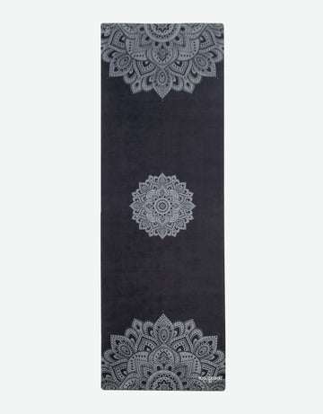 Combo Yoga Mat: 2-in-1 (Mat + Towel) - Mandala Black - Best Yoga Mat for Hot Yoga