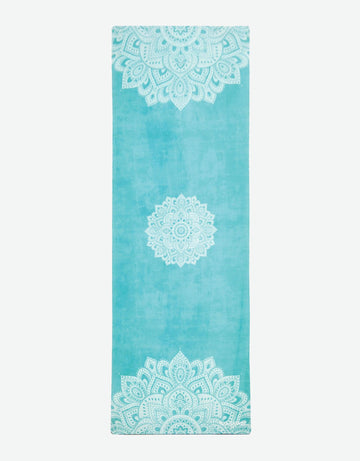 Combo Yoga Mat: 2-in-1 (Mat + Towel) - Mandala Turquoise - Lightweight, Ultra-Soft