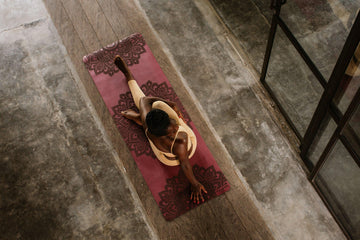 Infinity Yoga Mat - 5mm - Mandala Burgundy - The Best Yoga Mat provides great support