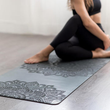 Infinity Yoga Mat - 5mm - Mandala Charcoal- The Best Yoga Mat provides great support