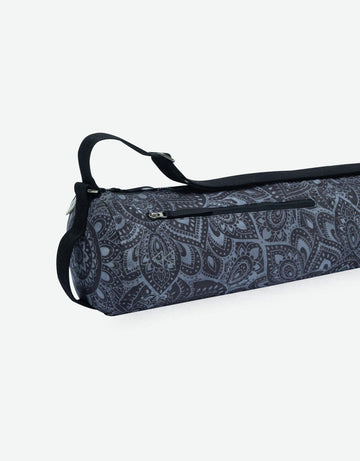 Yoga Mat Bag - Mandala Charcoal - Best For Travel To Studio or Gym