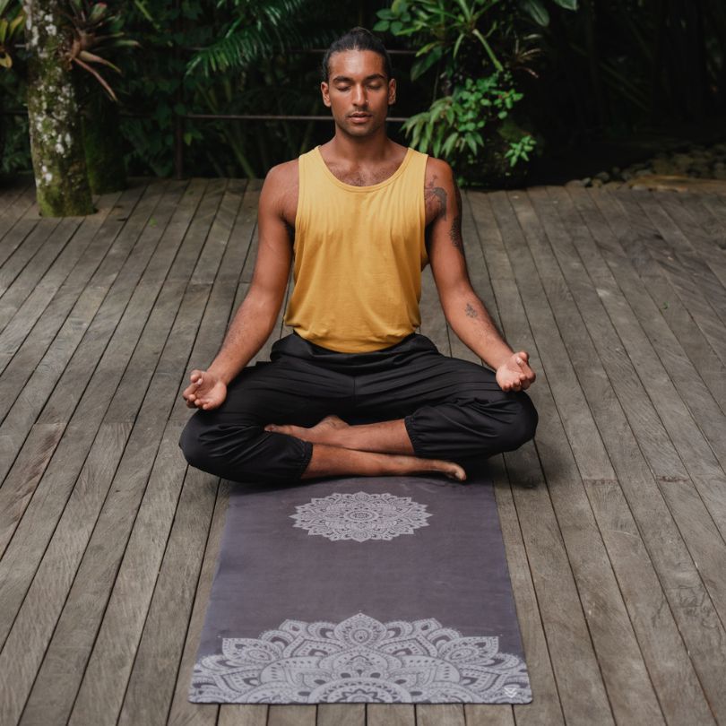 Best Combo Yoga Mat for Hot Yoga - Black Yoga Mat - Mandala Black