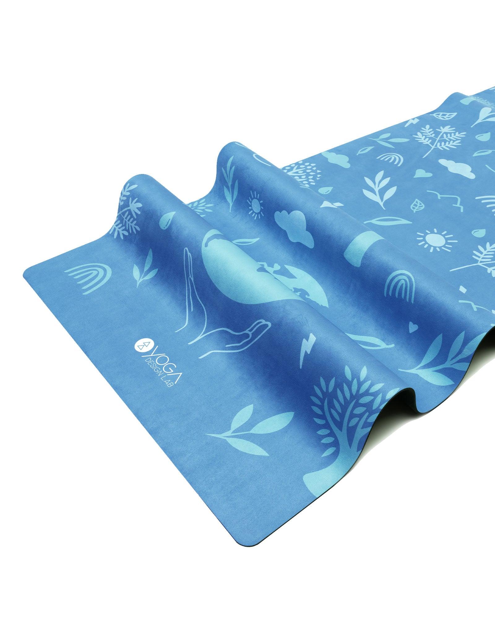 Combo Yoga Mat: 2-in-1 (Mat + Towel) - Bali Blue Earth - Lightweight, Ultra - Soft - Yoga Design Lab 