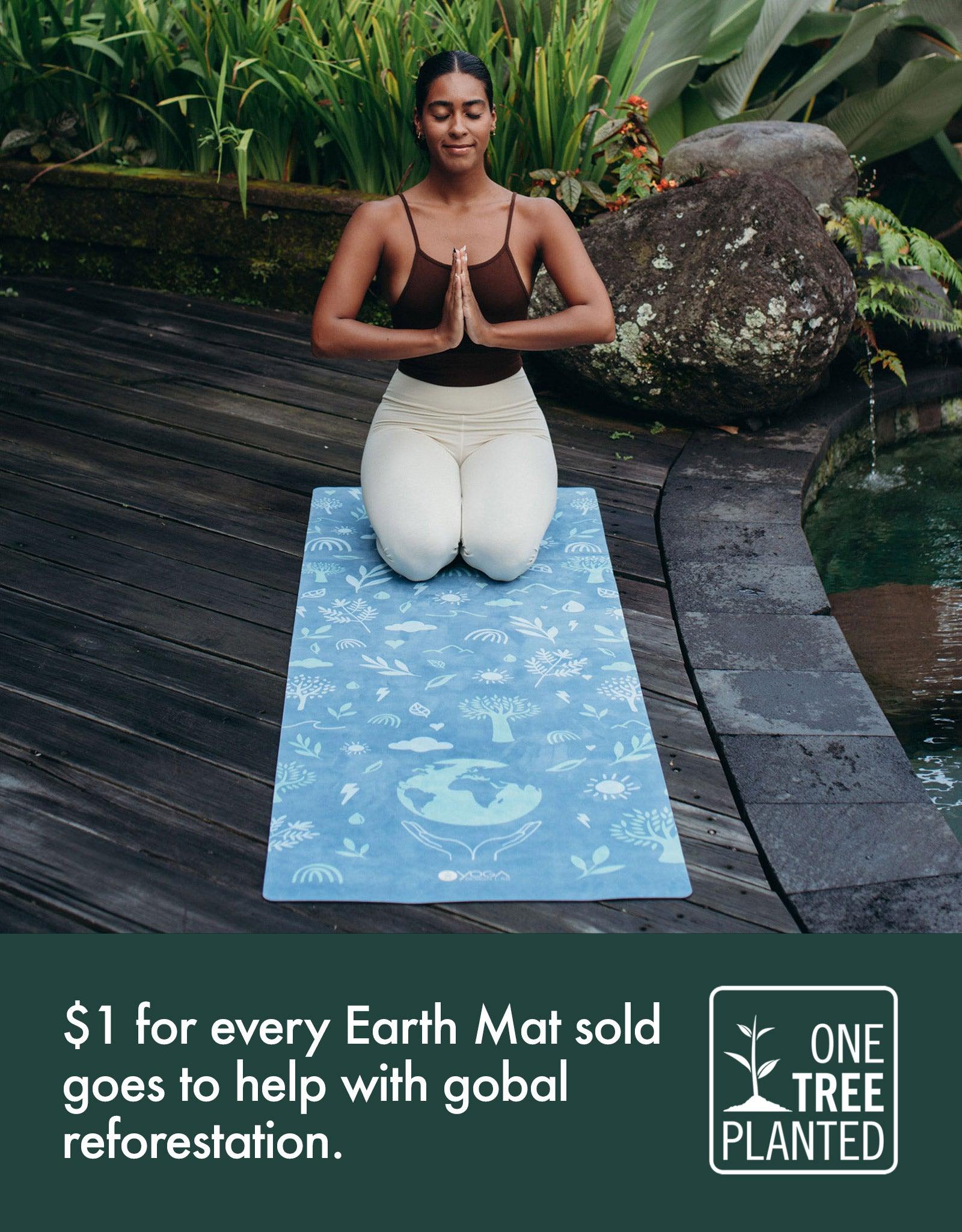 Combo Yoga Mat: 2-in-1 (Mat + Towel) - Bali Blue Earth - Lightweight, Ultra - Soft - Yoga Design Lab 