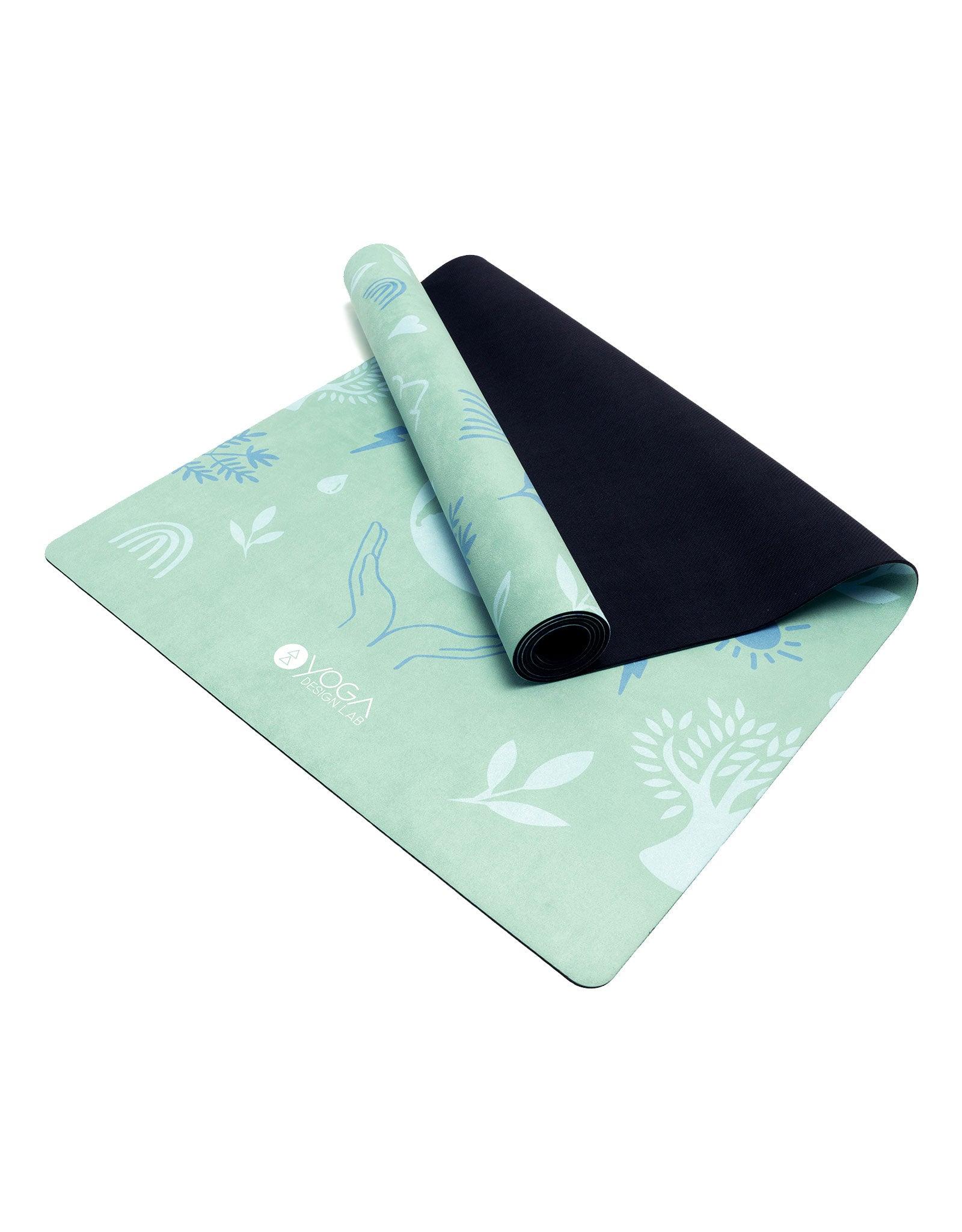 Yoga Design Lab - Combo Yoga Mat - 2-in-1 (Mat + Towel) - Earth Green -  Lightweight, Ultra-Soft