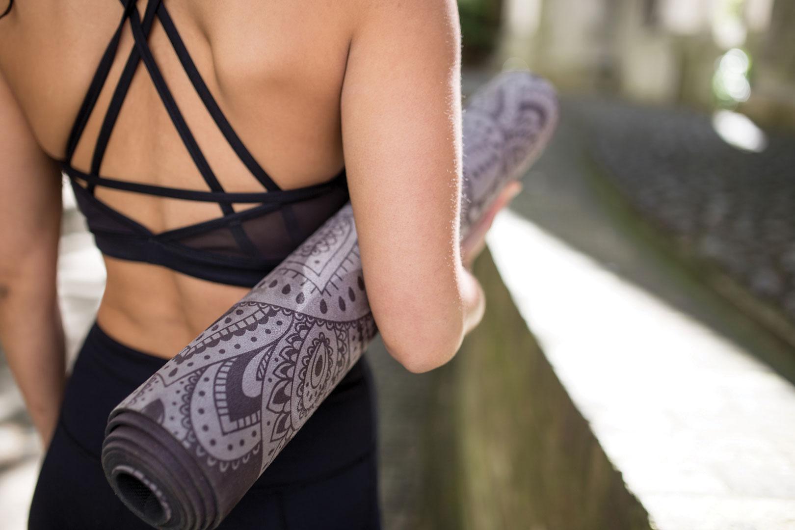 Combo Yoga Mat: 2-in-1 (Mat + Towel) - Mandala Black - Best Yoga Mat for Hot Yoga - Yoga Design Lab 