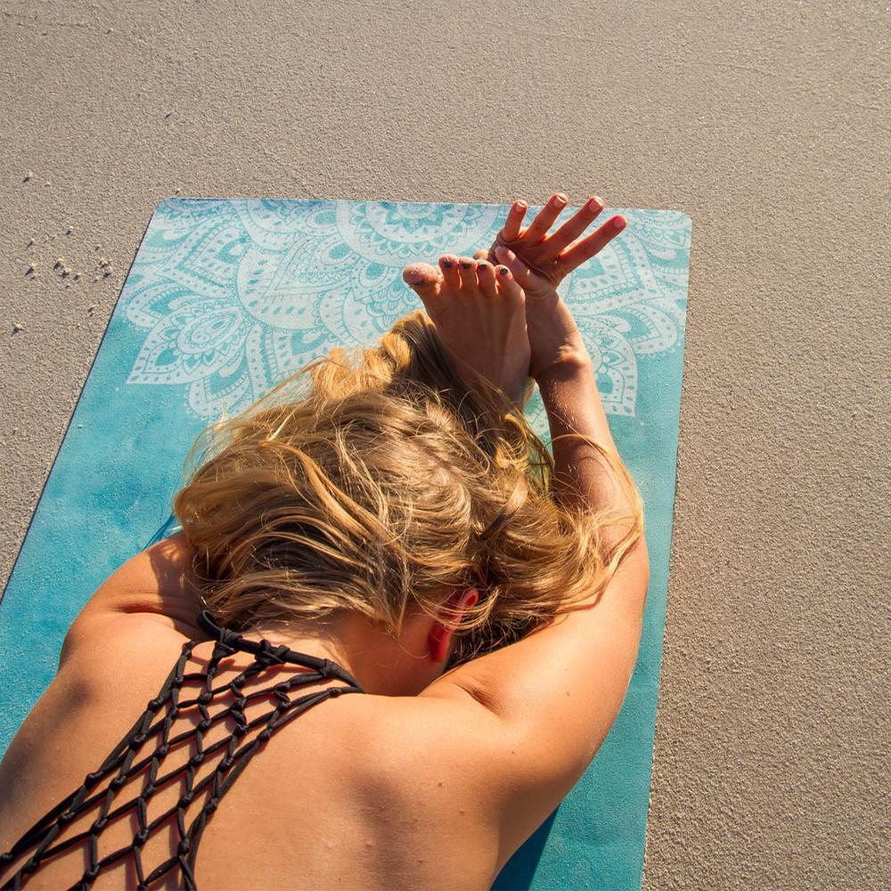 Combo Yoga Mat: 2-in-1 (Mat + Towel) - Mandala Turquoise - Lightweight,  Ultra-Soft