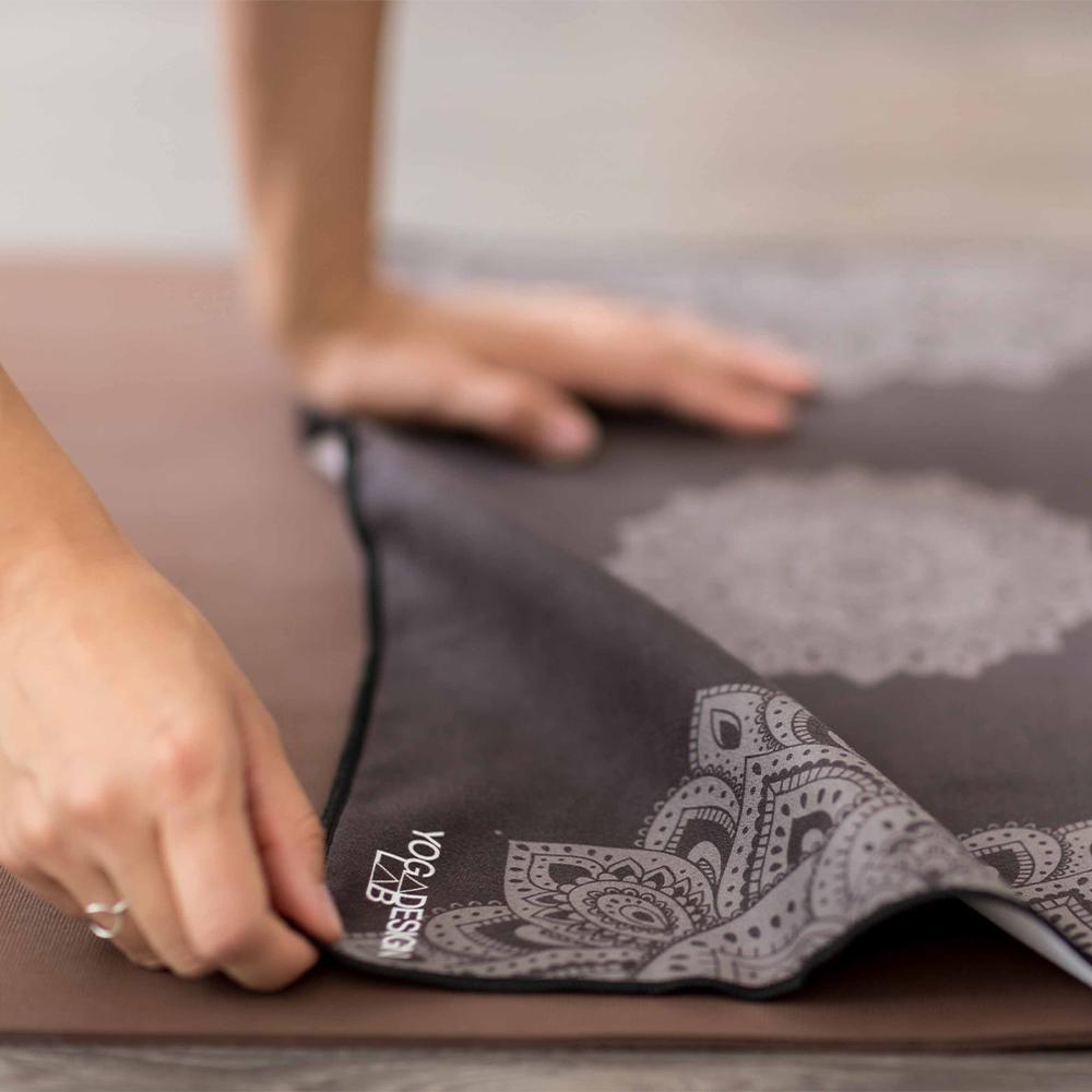 Yoga Hand Towel - Mandala Black - Ultra-Grippy, Moisture Absorbing & Quick-Dry - Yoga Design Lab 