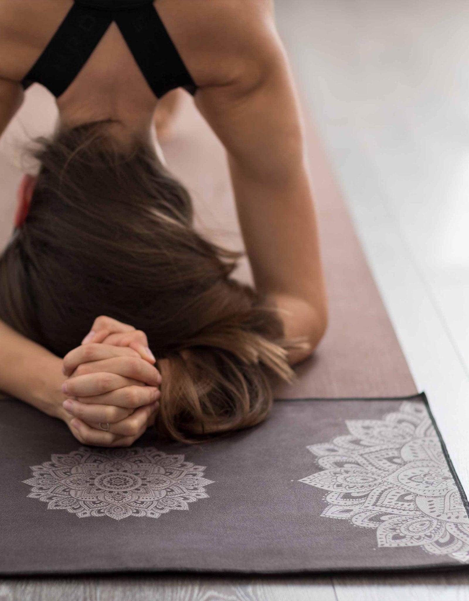 Yoga Hand Towel - Mandala Black - Ultra-Grippy, Moisture Absorbing & Quick-Dry - Yoga Design Lab 