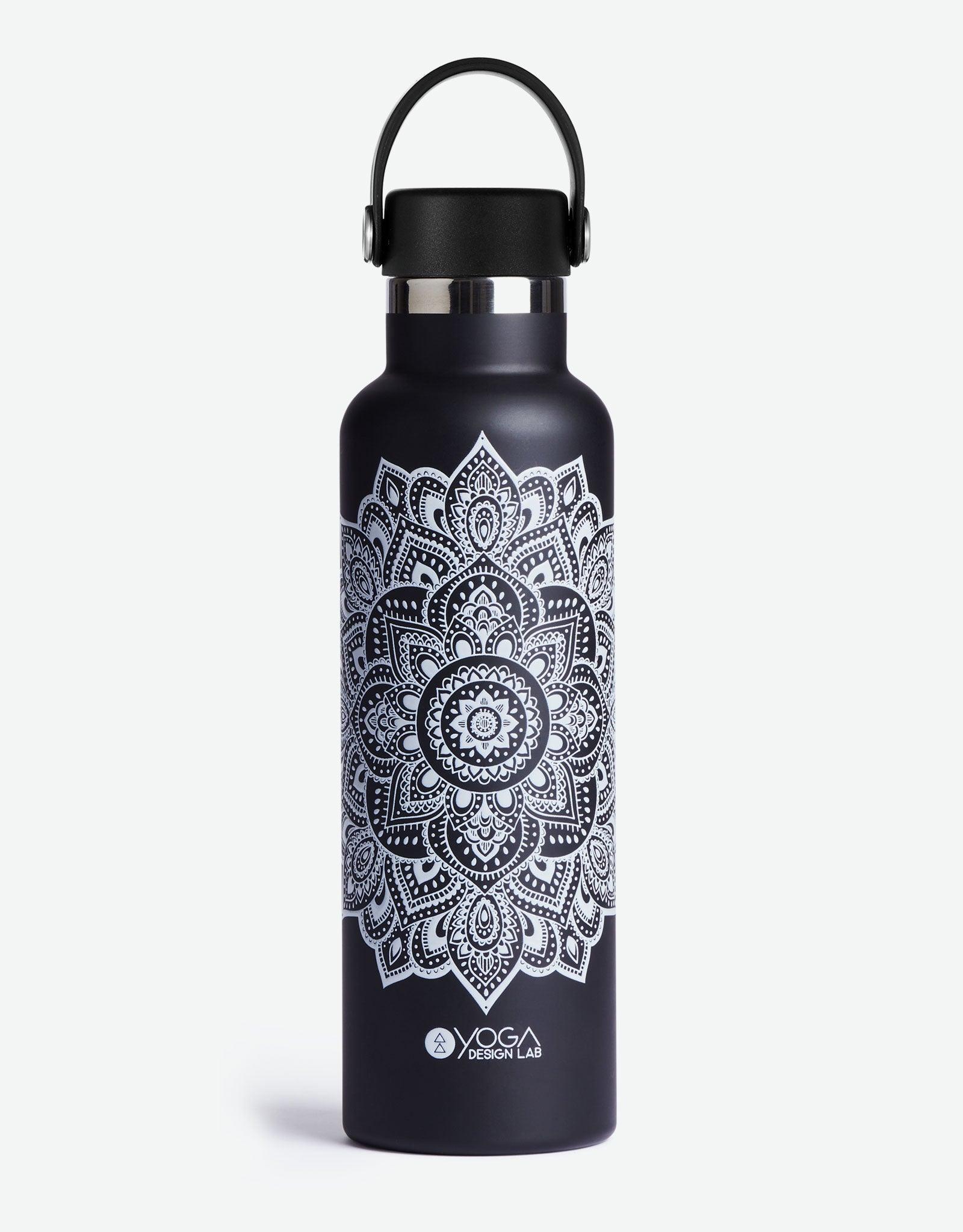 Yoga Water - Bottle - Mandala - Black - Insulated Water Bottle & Stainless Steel Bottles - Yoga Design Lab 