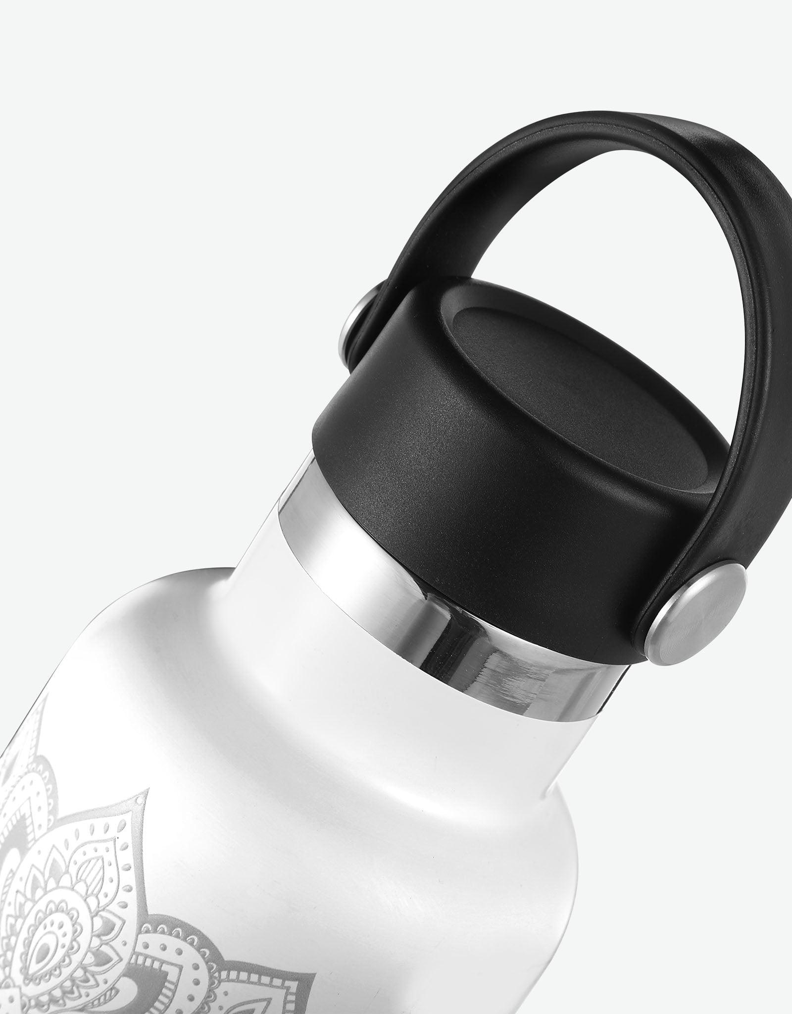 Yoga Water - Bottle - Mandala - White - Insulated Water Bottle & Stainless Steel Bottles. - Yoga Design Lab 